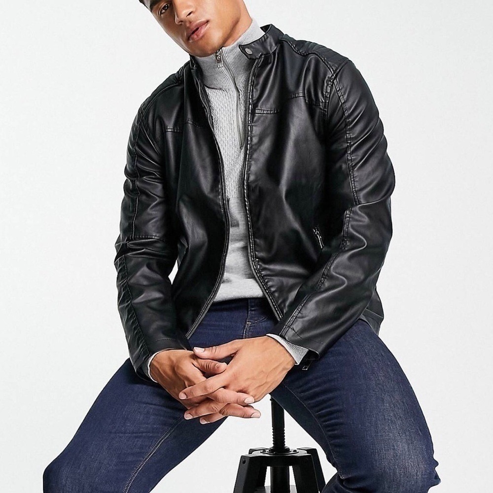 Barney's Originals Faux Leather Jacket In Black